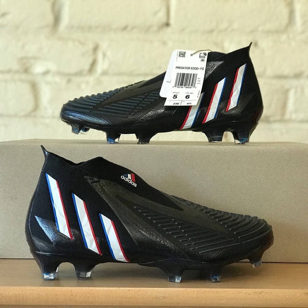 Adidas Predator Edge+ FG Soccer Football Black Cleats Messi GV7385 Men Sz 5 / 6W